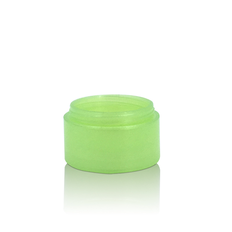 mini green empty cream jar recycle skin care plastic pet jar cosmetic jar with labels