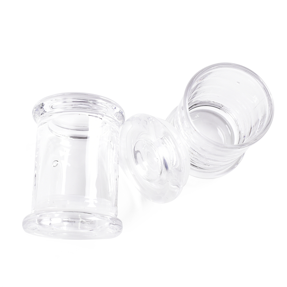 mini large round food childproof UV print glass storage stash light jar with cork bamboo lid