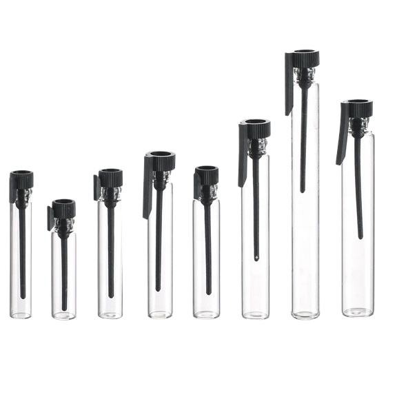 mini perfume sample tester glass vials fragrance glass bottle 0.8ml 1.5ml 1ml 2ml