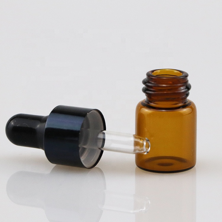mini perfume sample vial essential CBD oil glass vial dropper bottle 1ml 2ml 3ml 5ml