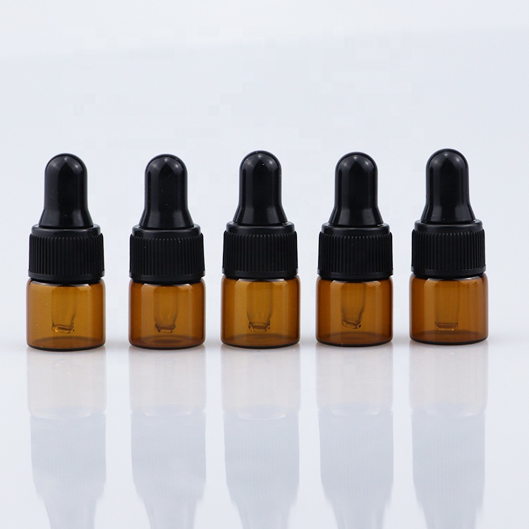 mini perfume sample vial essential CBD oil glass vial dropper bottle 1ml 2ml 3ml 5ml