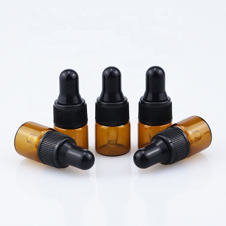 mini perfume sample vial essential CBD oil glass vial dropper bottle 1ml 2ml 3ml 5ml
