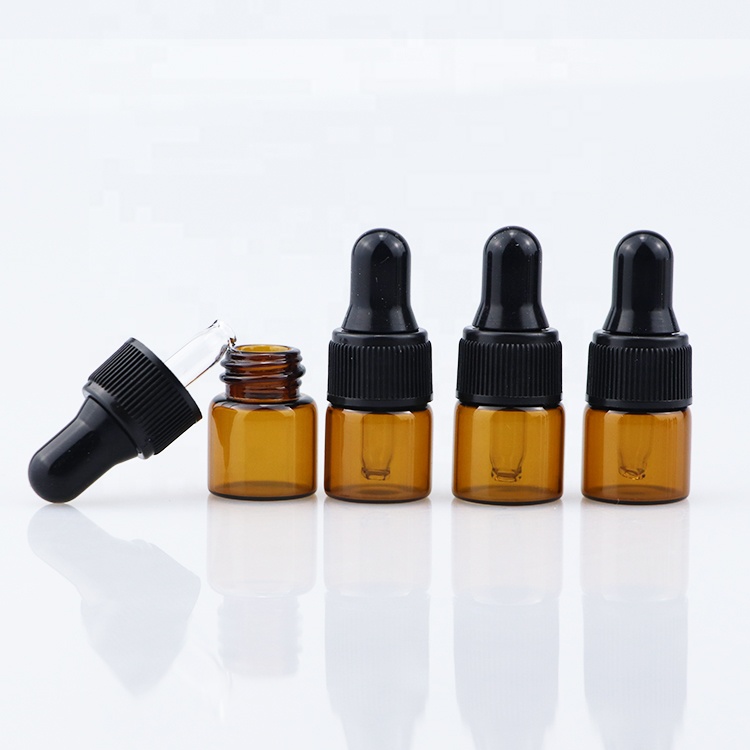 mini perfume sample vial essential CBD oil glass vial dropper bottle 1ml 2ml 3ml 5ml
