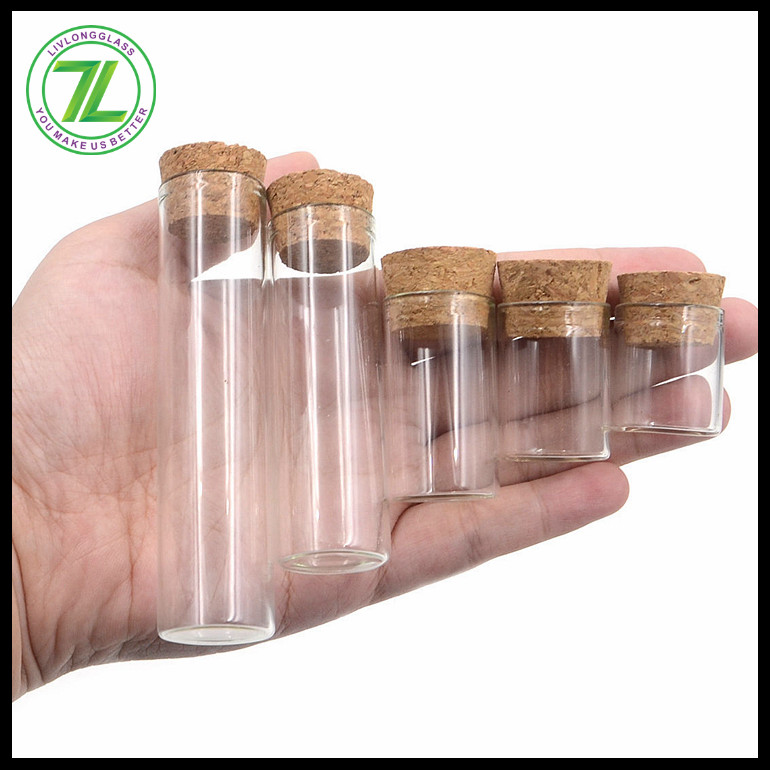 mini pill borosilicate small test tube glass bottle vial penicillin wishing drifting essential oil jar with cork