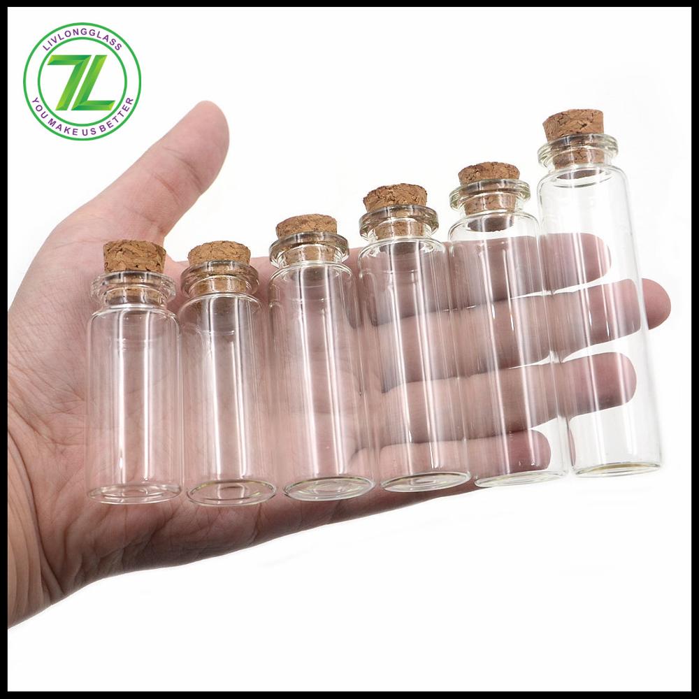 mini pill borosilicate small test tube glass bottle vial penicillin wishing drifting essential oil jar with cork