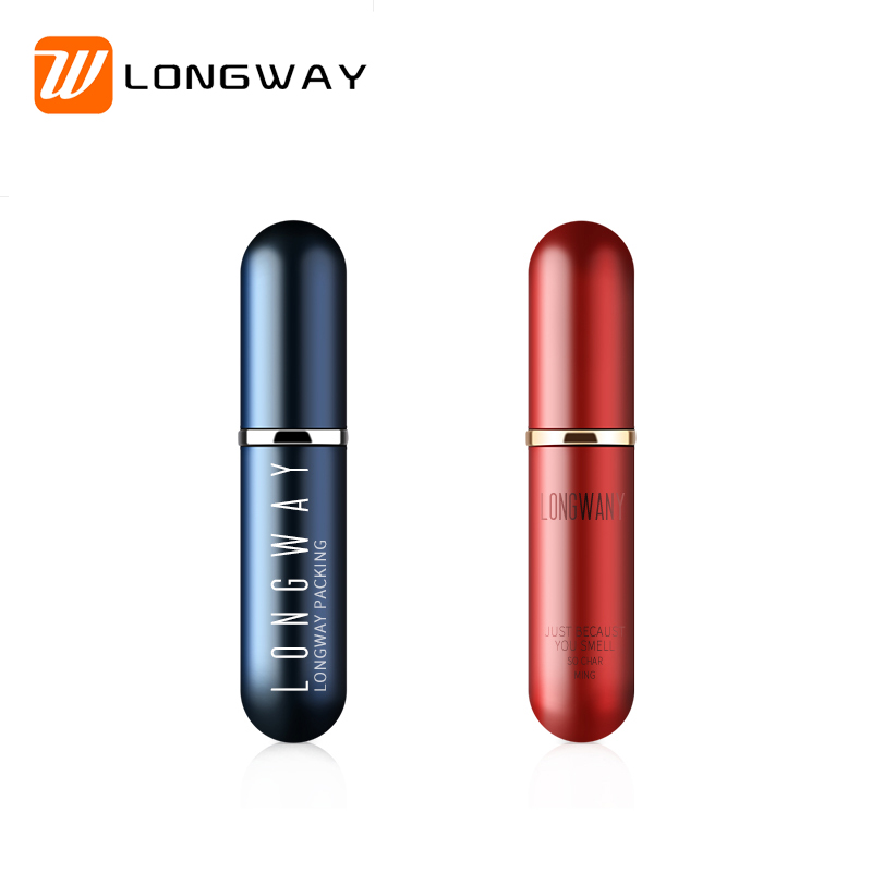 mini round travel glass refillable aluminium bottle perfume atomizer with mist spray pump 5ml for cosmetic container