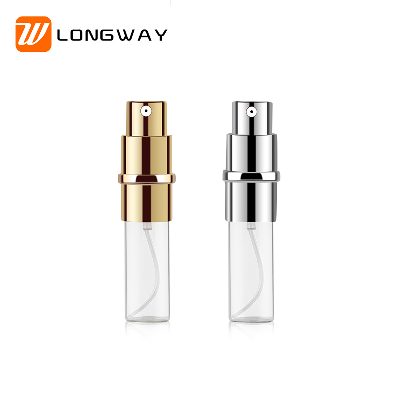 mini round travel glass refillable aluminium bottle perfume atomizer with mist spray pump 5ml for cosmetic container