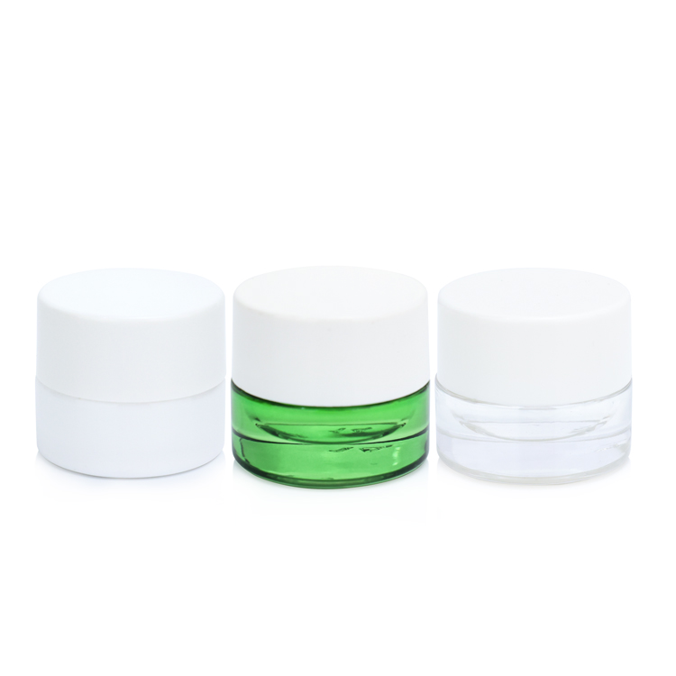 mini small 10g 15 g green transparent glass cream jar mini glass jars with lid airtight small cosmetic jar