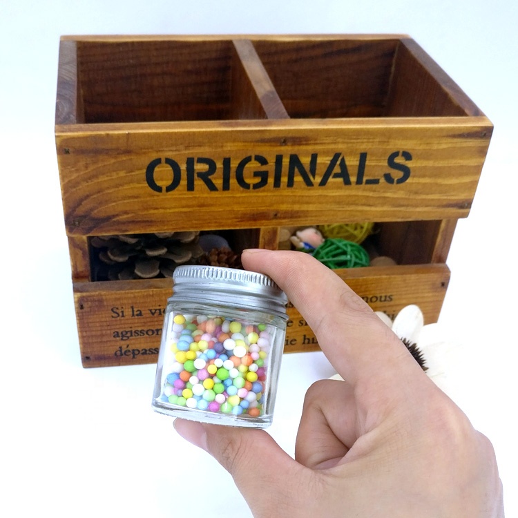 mini small stash bottle 30ml 1oz empty straight side glass jar with tinplate metal lid for kush cbd flower oil herbs spice candy