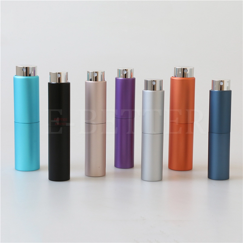 mini travel aluminium refillable spray 8ml white rotation type atomizer for perfume