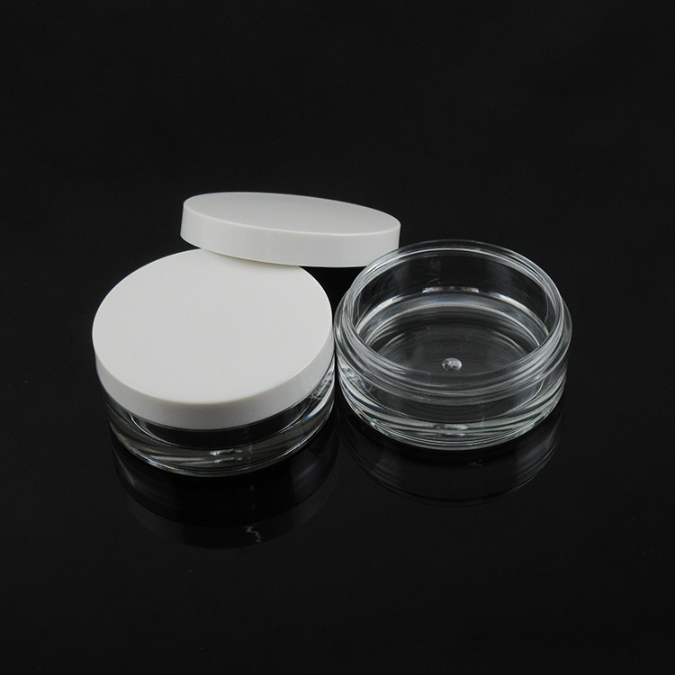moq 500pcs TM-ES1679  15ml plastic cosmetic cream jar white-cap cosmetic gel case cosmetic wax container