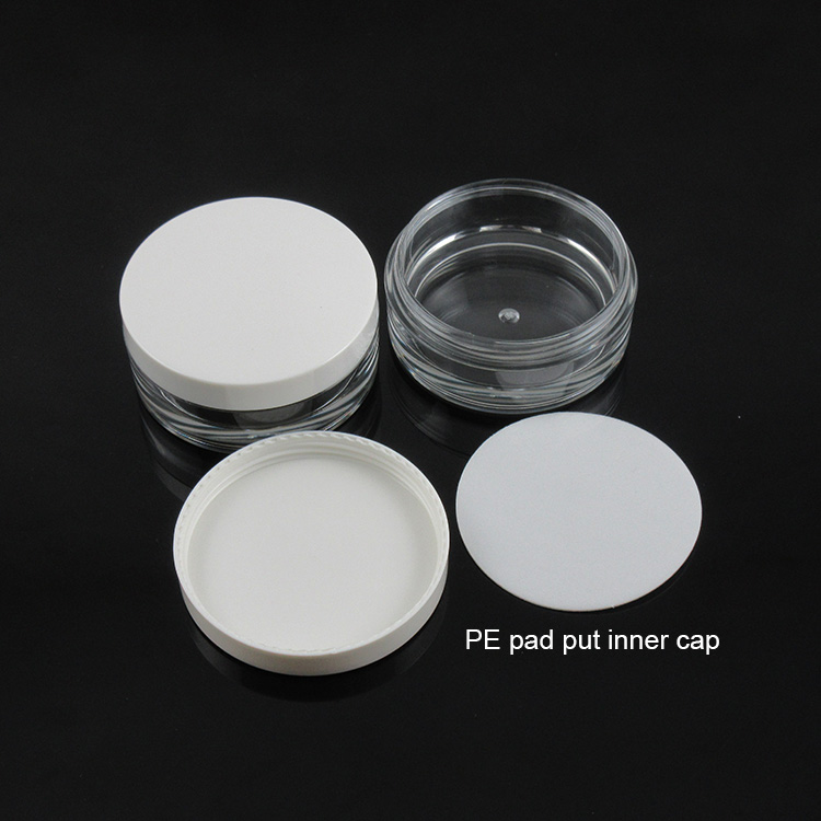 moq 500pcs TM-ES1679 15ml plastic cosmetic cream jar white-cap cosmetic gel case cosmetic wax container