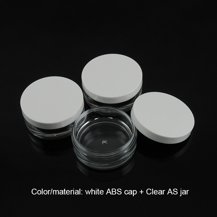 moq 500pcs TM-ES1679 15ml plastic cosmetic cream jar white-cap cosmetic gel case cosmetic wax container
