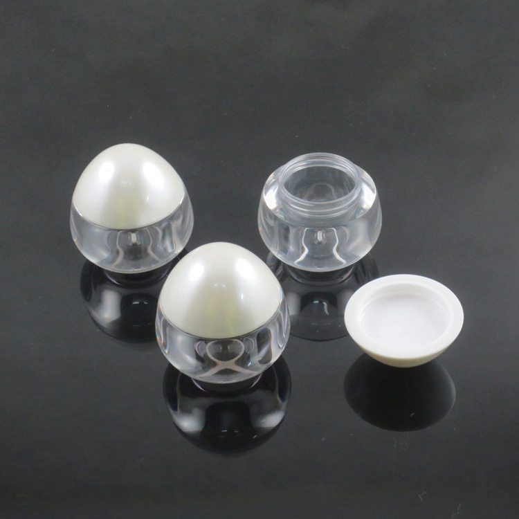 moq 500pcs TM-ES1838 15g volume egg shape cosmetic cream jar private logo  plastic makeup empty AS jar