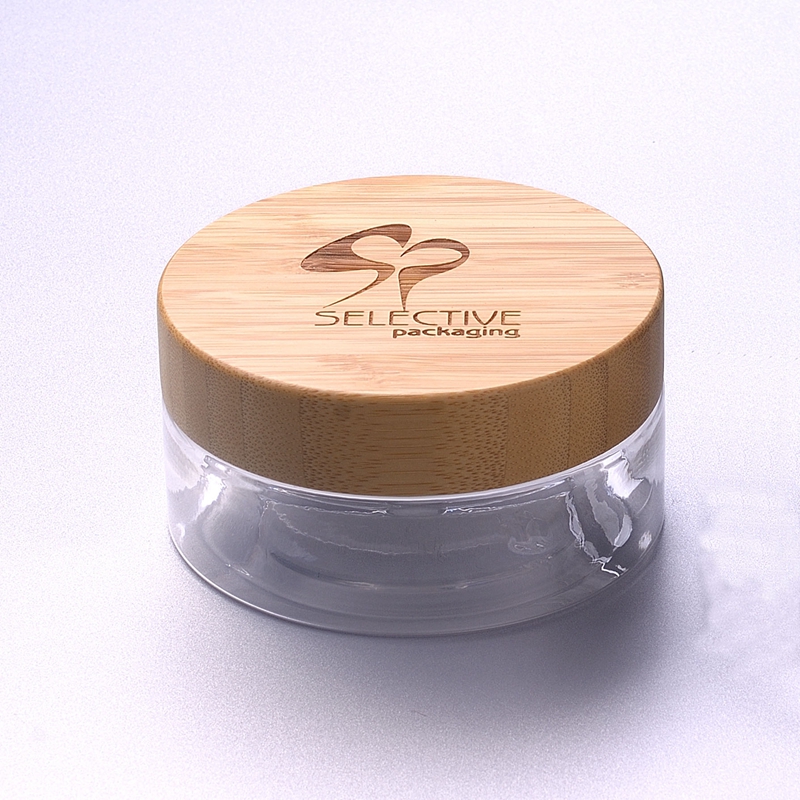 most popular pet plastic jar 200ml cosmetic packaging bamboo jar
