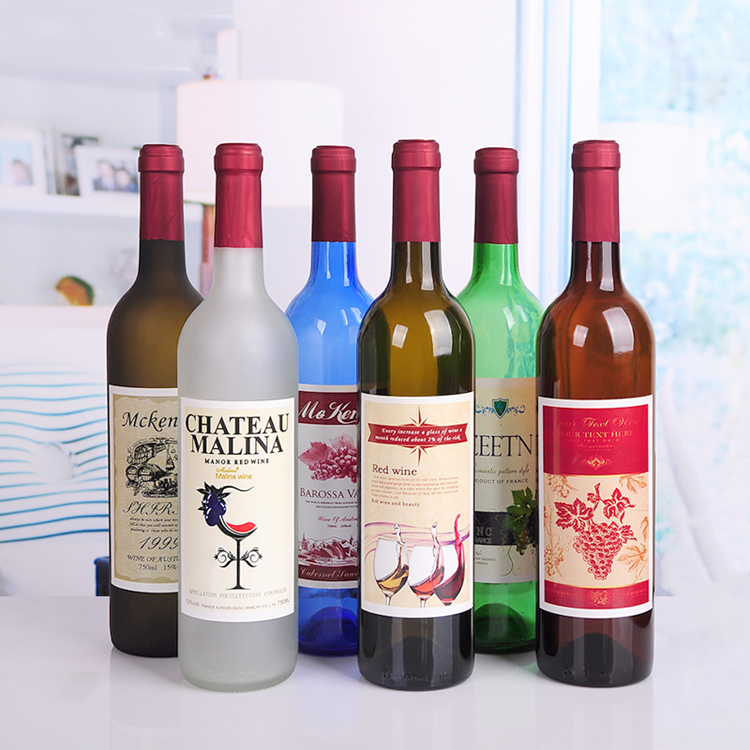 multi color clear glass wine bottle wholesale 750ml glass bottles