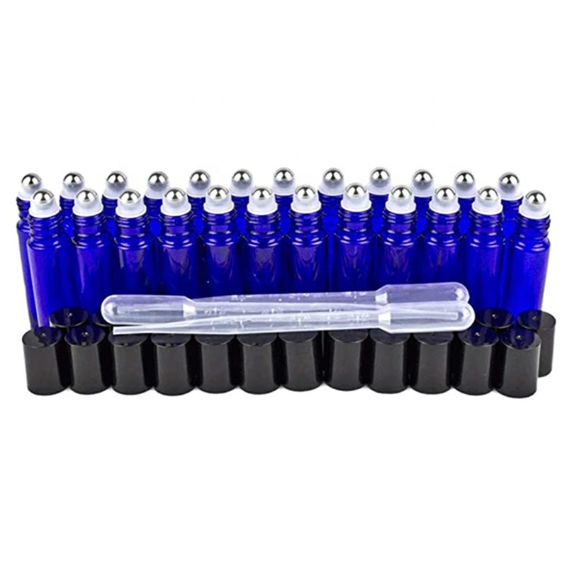multiple color 10ml roll on essential oil glass bottle eye roll on bottles a set 24pcs