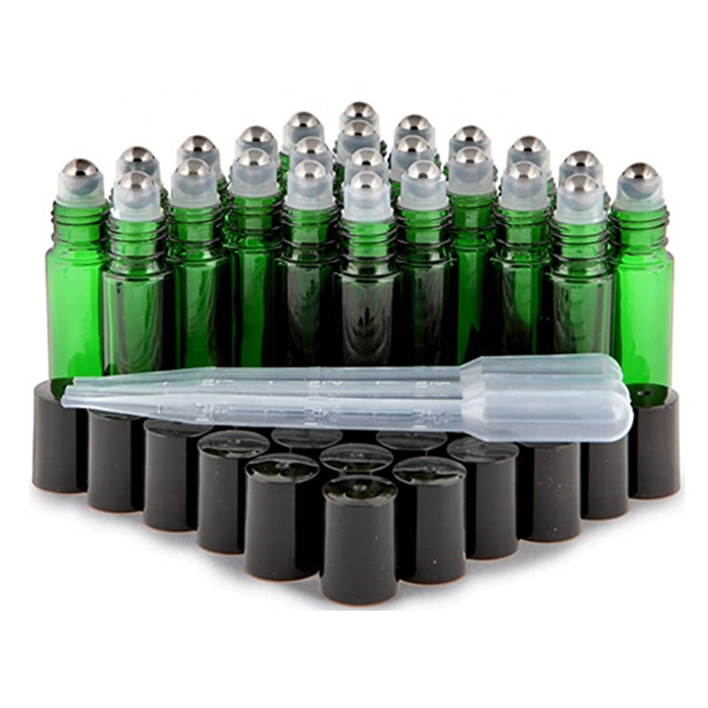 multiple color 10ml roll on essential oil glass bottle eye roll on bottles a set 24pcs