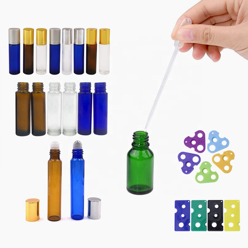 multiple color 10ml roll on essential oil glass bottle eye roll on bottles a set 24pcs