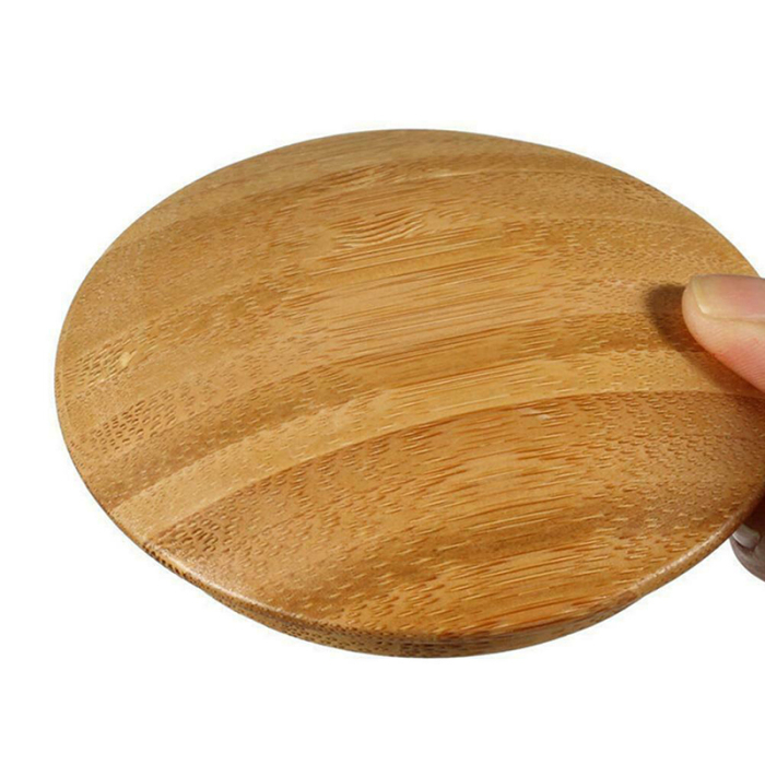 mushroom bamboo lid wide mouth glass jar for food storage