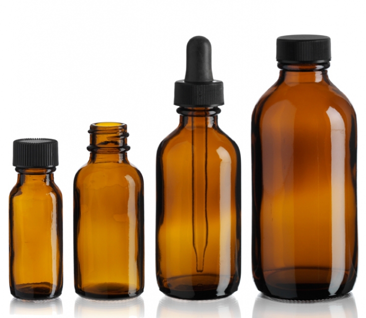 mytext Wholesale Glass Boston Round Bottle Cosmetic Glass Essential Oil Bottles with Dropper/Screw Cap/Spray