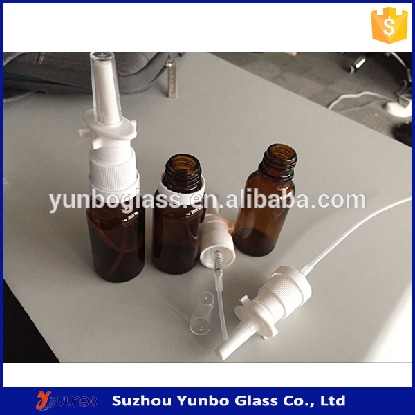 nasal sprayer pump perfume euro style 30 ml amber glass bottle