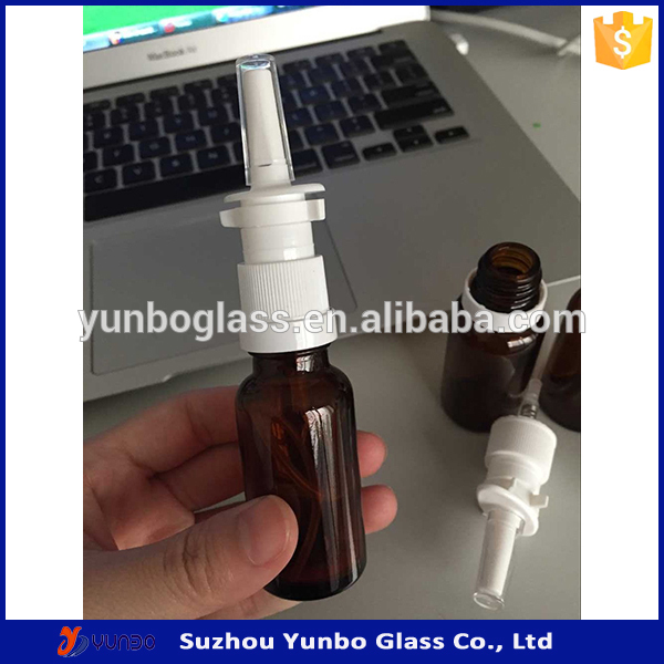nasal sprayer pump perfume euro style 30 ml amber glass bottle