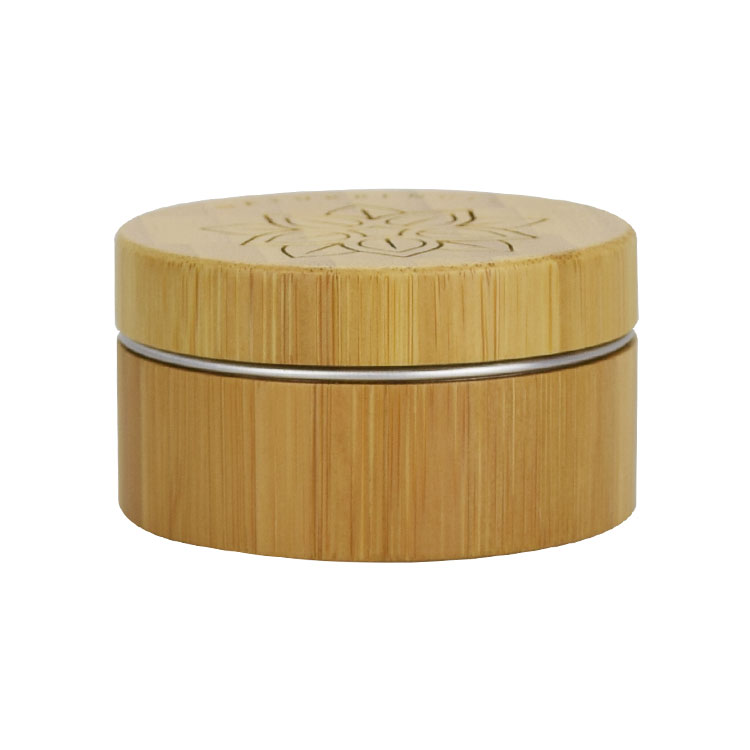 natural cosmetic packaging 5-100g bamboo aluminum jar lip balm jar