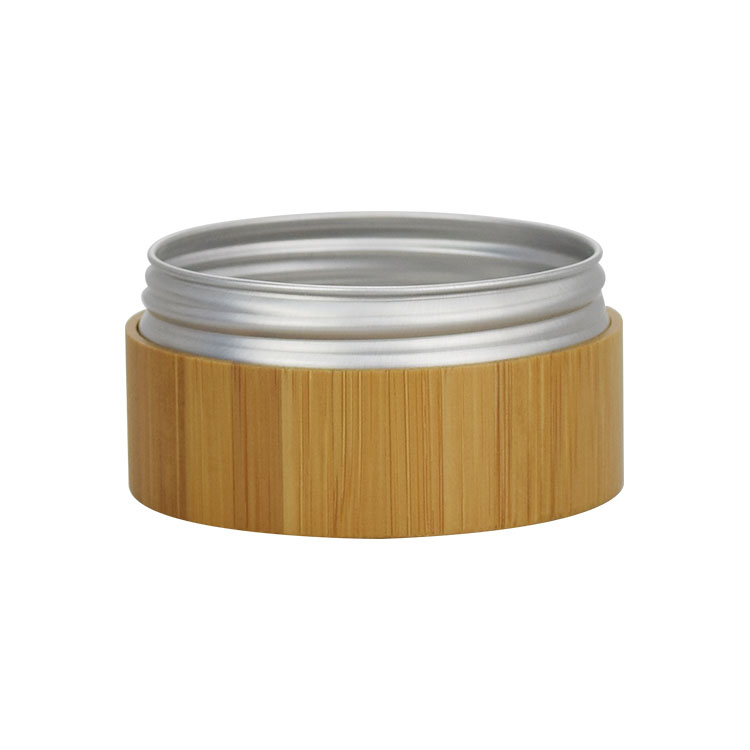 natural cosmetic packaging 5-100g bamboo aluminum jar lip balm jar