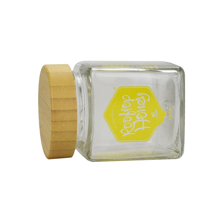 natural packaging 280g glass jar bamboo lid bamboo honey jar