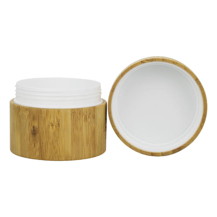 natural skincare packaging 50g 100g eco friendly bamboo jar with bamboo lid