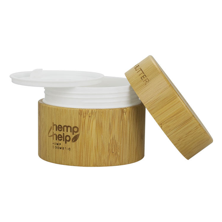 natural skincare packaging 50g 100g eco friendly bamboo jar with bamboo lid