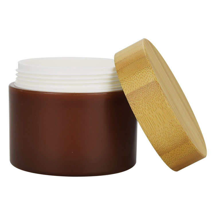 natural skincare packaging 50g 150g eco friendly bamboo jar bamboo lid plastic jar