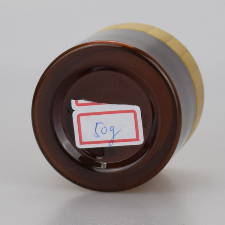 natural skincare packaging 50ml 50g amber pet jar bamboo lid