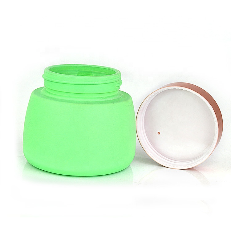 new 120g 4oz luxury cosmetic packaging matte green beauty facial mask bottle cosmetic cream jar with rose gold screw lid