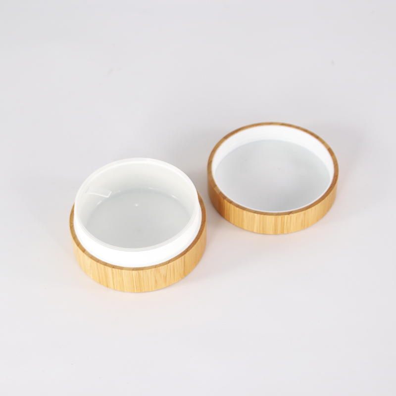 new Popular 100g 100ml full bamboo wooden cream plastic/glass jar with screw lid for cosmetic bamboo cover