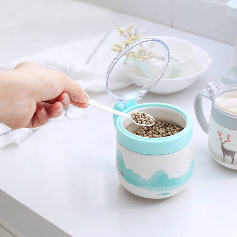 new and hot products ceramic seasoning jar kitchen spice rack salt sugar spice pepper condiment container flavoring jar