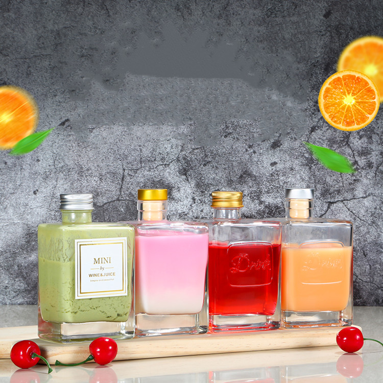 new arrival 280ml square glass food bottle for coffee with cap