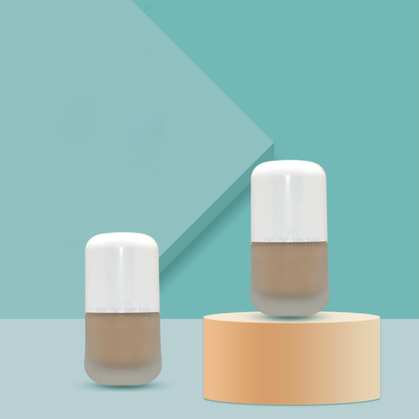 new arrival capsule pill shape skin care lotion liquid foundation sun screen glass bottle for cosmetic packaging