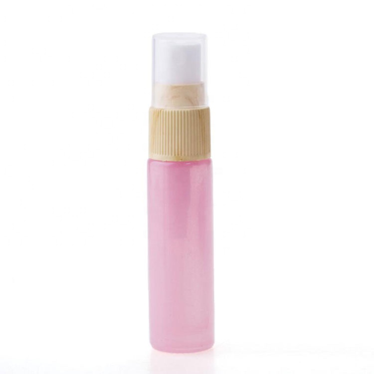 new arrival colorful frosted/clear thin perfume spray bottle 10ml with wooden like mist sprayer