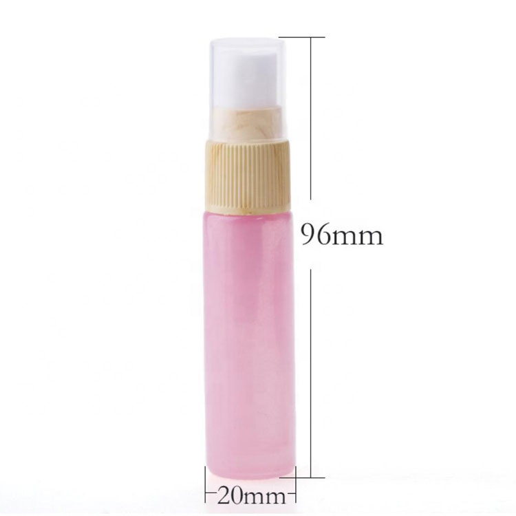 new arrival colorful frosted/clear thin perfume spray bottle 10ml with wooden like mist sprayer