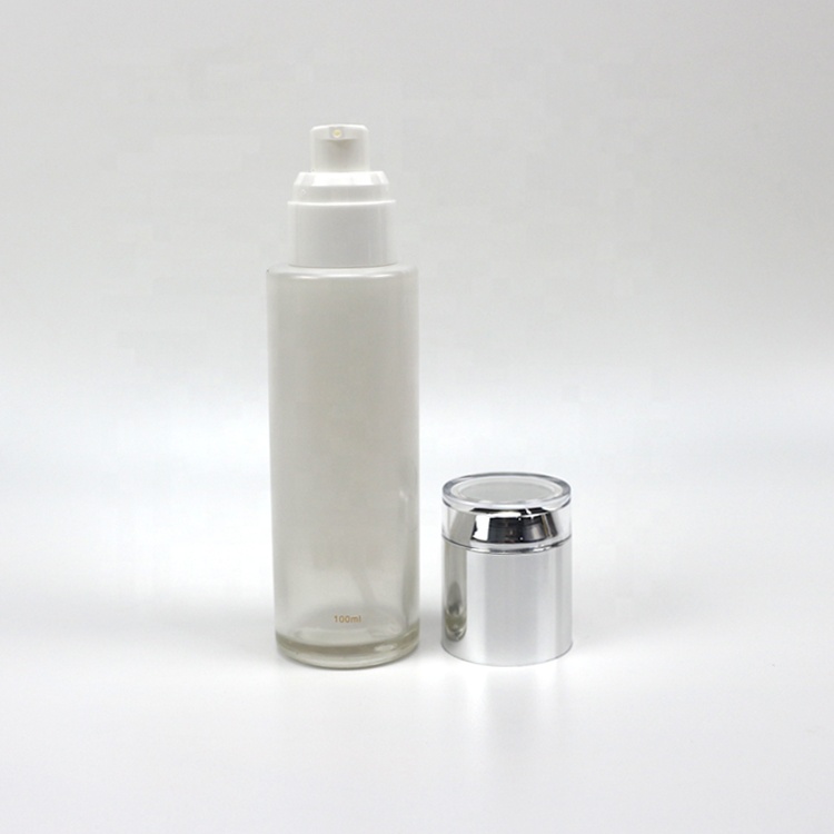 new arrival matt pink lotion packaging bottle 50g 40ml 100ml white frosted cosmetic jar straight round spray glass bottle set