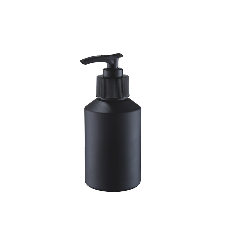 new arrival product 60ml 125lml 200ml 250ml silicone baby  black slant shoulder glass packaging with white plastic pump top