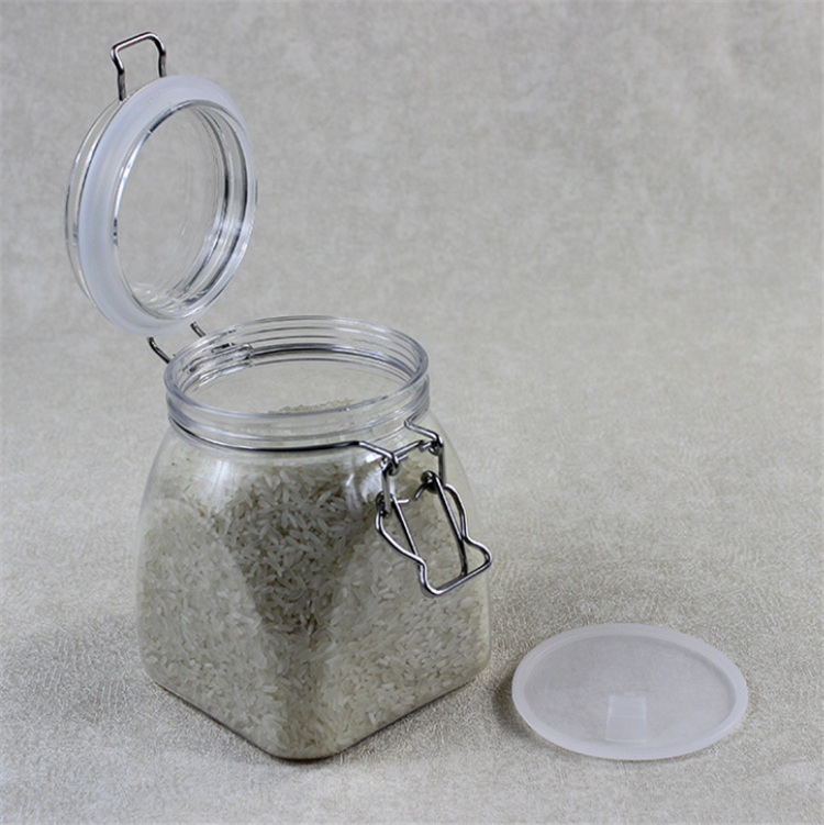 new clear octagon plastic storage airtight jar for cookie candy spice yogurt