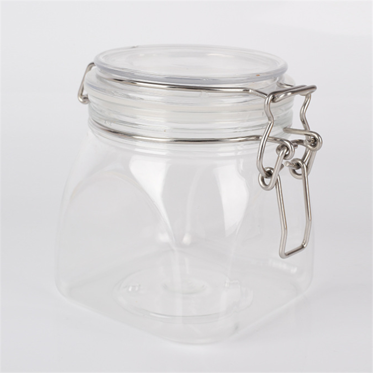 new clear octagon plastic storage airtight jar for cookie candy spice yogurt
