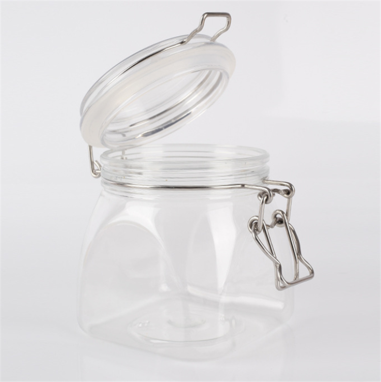 new clear octagon plastic storage airtight jar for cookie candy spice yogurt