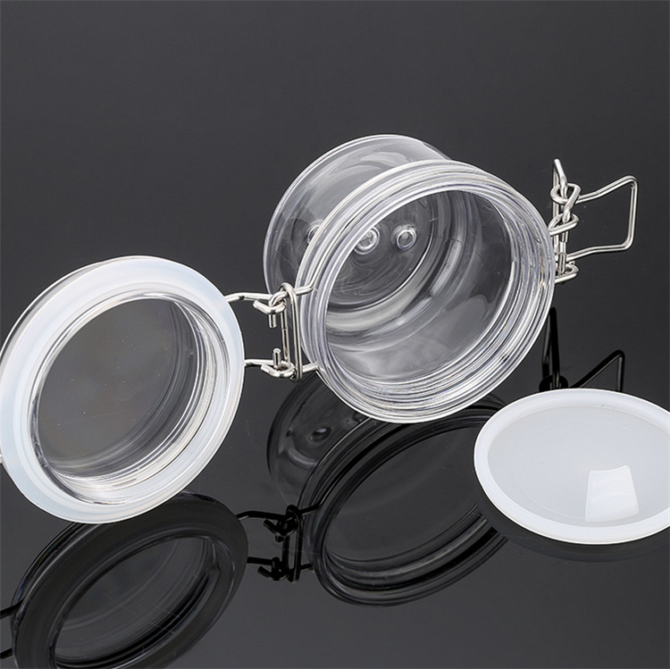 new clear round plastic storage airtight jar for cookie candy spice yogurt