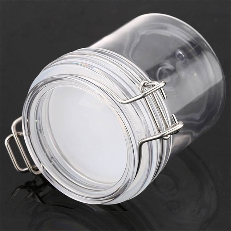 new clear round plastic storage airtight jar for cookie candy spice yogurt