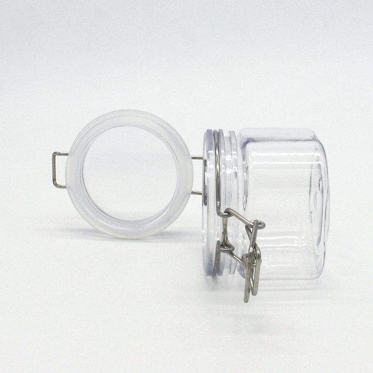 new clear square plastic storage airtight jar for cookie candy spice yogurt