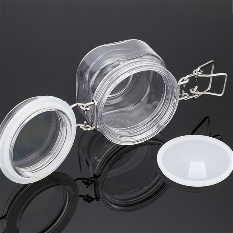 new clear square plastic storage airtight jar for cookie candy spice yogurt